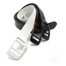 Men Women Anti Metal Allergy Leisure Belt Solid Plastic Head Smooth Buckle Belt White Black Coffee 3 Colors EF8