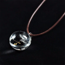 D elion Jewelry Crystal Glass Ball D elion Necklace Long Strip Leather Chain Pendant Necklaces For Women EF8