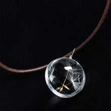 D elion Jewelry Crystal Glass Ball D elion Necklace Long Strip Leather Chain Pendant Necklaces For Women EF8