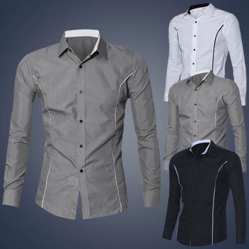 Fashion Mens Luxury Long Sleeve Casual Slim Fit Stylish Dress Shirts Shirt Tops Tees EF8