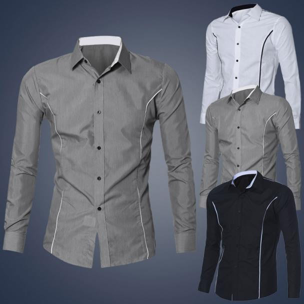 Fashion Mens Luxury Long Sleeve Casual Slim Fit Stylish Dress Shirts Shirt Tops Tees EF8