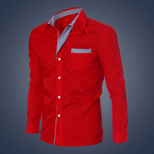 Casual Fashion Mens Luxury Long Sleeve Casual Slim Fit Mens shirt Stylish Dress Shirts EF8