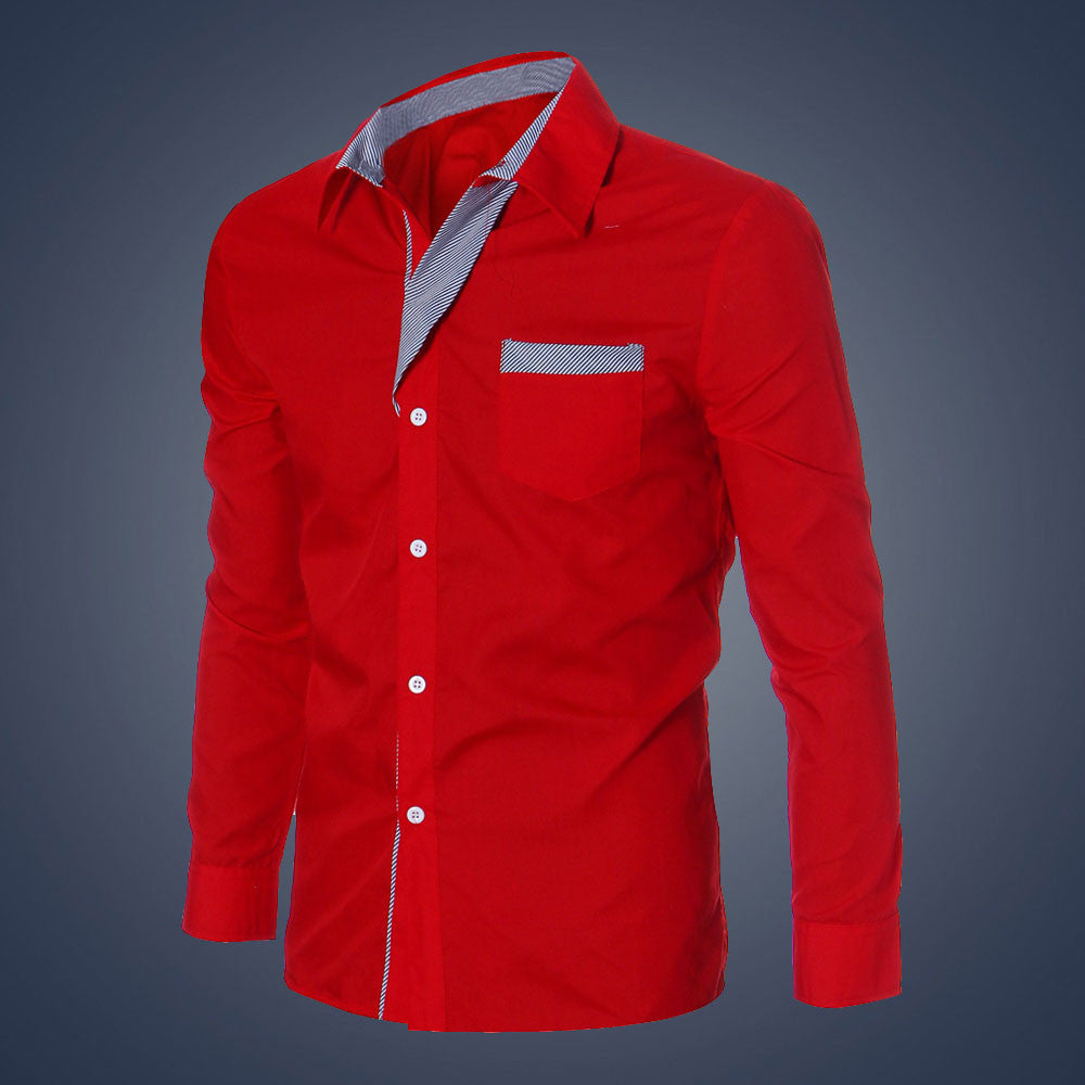 Casual Fashion Mens Luxury Long Sleeve Casual Slim Fit Mens shirt Stylish Dress Shirts EF8