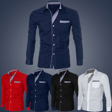 Casual Fashion Mens Luxury Long Sleeve Casual Slim Fit Mens shirt Stylish Dress Shirts EF8