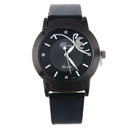 Ladies Fashion Watches Girl Women Luxury Diamond Pretty Quartz Wrist Watch Black Relogio feminino EF8