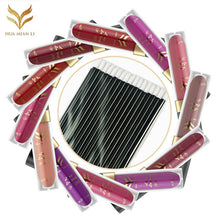 12 ColorsMakeup Matte Lipstick Lip Gloss Pencil Long Lasting lipgloss50pc Disposable Black Bar Lip Brush EF8