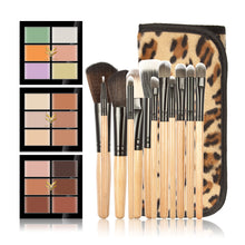 6-Color Concealer 12 Leopard Grain Makeup Brush Make-Up Combination Of Logs Cosmetic Tools maquiagem- EF8
