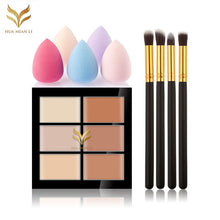 6-Color Concealer Primer 4 Black Gold Makeup Brush Water Droplets Puff Cosmetic Tools maquiagem- EF8