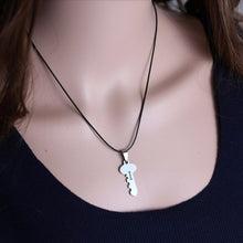 I Love You Couple Necklaces Set Lock Key Matching Heart Stainless Steel Pendant Necklace for Couples  2Pcs EF8