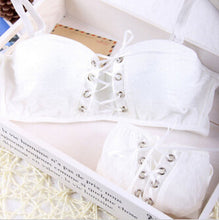 Intimates Japanese super Sexy bra push up white   black Princess straps belt lace women bra sets  EF8