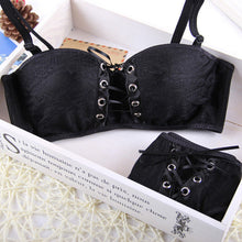 Intimates Japanese super Sexy bra push up white   black Princess straps belt lace women bra sets  EF8