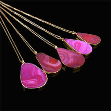 Irregular Colorful Amethyst Stone Charms Jewelry Collares bijoux piedras naturales Natural Stone Pendant Necklace EF8