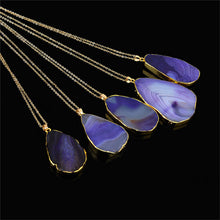 Irregular Colorful Amethyst Stone Charms Jewelry Collares bijoux piedras naturales Natural Stone Pendant Necklace EF8