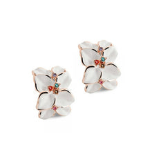 Jewelry Set Rose Austrian Crystal Enamel Earring Necklace Flower Set GT Earrings Necklaces Jewelry Sets EF8
