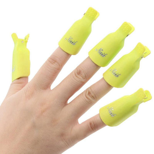 10pc Nail Art Polish Lacquer Easy Remover Soak Off Cap Clip Magic UV Gel Nail Polish Remover Wrap Tools EF8