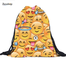 16 Color Unisex Smiley Emoji Face Backpacks 3D Printing Bags Drawstring Backpack For Teenagers Shoulder Bag EF8