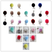18 Fluffy Ball Keychain Cute Simulation Rabbit Fur Ball Key Chain For Car Key Ring Car Ornaments Bag Pendant key ring EF8