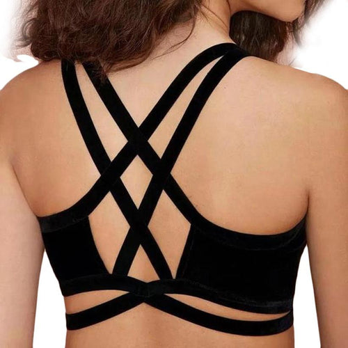 exy Crop Tops Women Strap VCut Out Shirt Beach Tank Crop Top Corset Black EF8