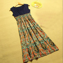 Lady Womens Flower Print Bohemia Style Sleeveless VMaxi Long Dress ping EF8