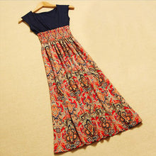 Lady Womens Flower Print Bohemia Style Sleeveless VMaxi Long Dress ping EF8