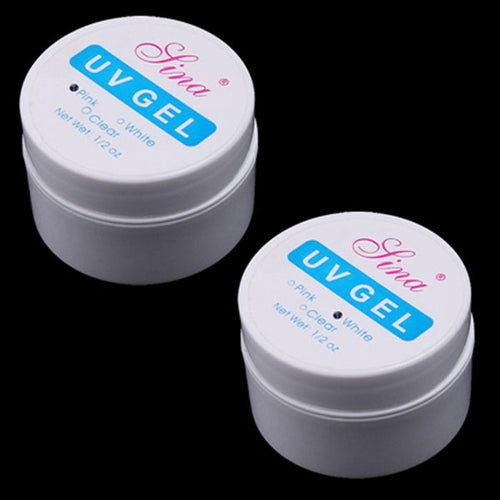 2 in1 White Pink Color UV Gel Nail UV Builder Gel Nail Art Manicure Tips Glue EF8