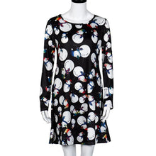 Ladies Women Long Sleeve Santa Hat Printing Party Swing Dress EF8