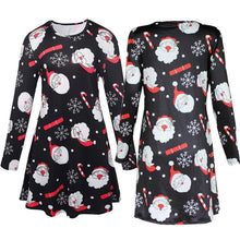 Ladies Women Long Sleeve Olaf Santa Hat Printing Party Swing Dress 17 Colors EF8