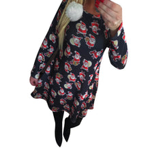 Ladies Women Long Sleeve Olaf Santa Hat Printing Party Swing Dress 17 Colors EF8