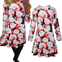 Ladies Women Long Sleeve Olaf Santa Hat Printing Party Swing Dress 17 Colors EF8