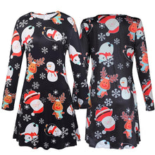 Ladies Women Long Sleeve Olaf Santa Hat Printing Party Swing Dress 17 Colors EF8