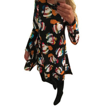 Ladies Women Long Sleeve Olaf Santa Hat Printing Party Swing Dress 17 Colors EF8