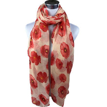 Design Red Poppy Print Long Scarf Flower Beach Wrap Ladies Stole Shawl EF8
