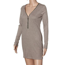 Women Bandage Dress Women's Sexy Bodycon Long Sleeve Zip Deep V-Neck Night Club Party Dresses vestidos EF8