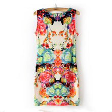 ingdesign Dresses Women Floral Print Sleeveless Clubwear Party Sexy Mini Dress Bodycon Vestido EF8