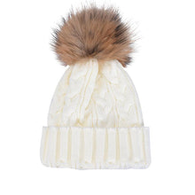 Charming Women Crochet Hat Fur Wool Knit Beanie Raccoon Warm Cap Fast Shipping EF8