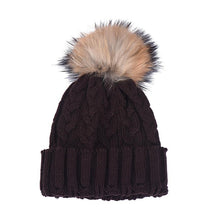 Charming Women Crochet Hat Fur Wool Knit Beanie Raccoon Warm Cap Fast Shipping EF8