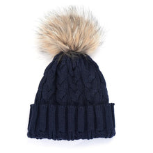 Charming Women Crochet Hat Fur Wool Knit Beanie Raccoon Warm Cap Fast Shipping EF8