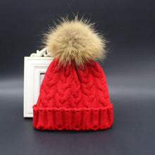 Charming Women Crochet Hat Fur Wool Knit Beanie Raccoon Warm Cap Fast Shipping EF8