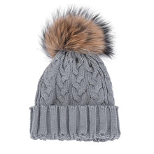 Charming Women Crochet Hat Fur Wool Knit Beanie Raccoon Warm Cap Fast Shipping EF8