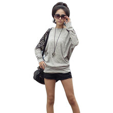Cotton T-shirt Long Batwing Sleeve Korean Ladies Fashion Leopard Print Casual Loose Shirt Women Tops EF8