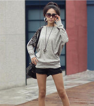 Cotton T-shirt Long Batwing Sleeve Korean Ladies Fashion Leopard Print Casual Loose Shirt Women Tops EF8