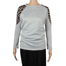 Cotton T-shirt Long Batwing Sleeve Korean Ladies Fashion Leopard Print Casual Loose Shirt Women Tops EF8
