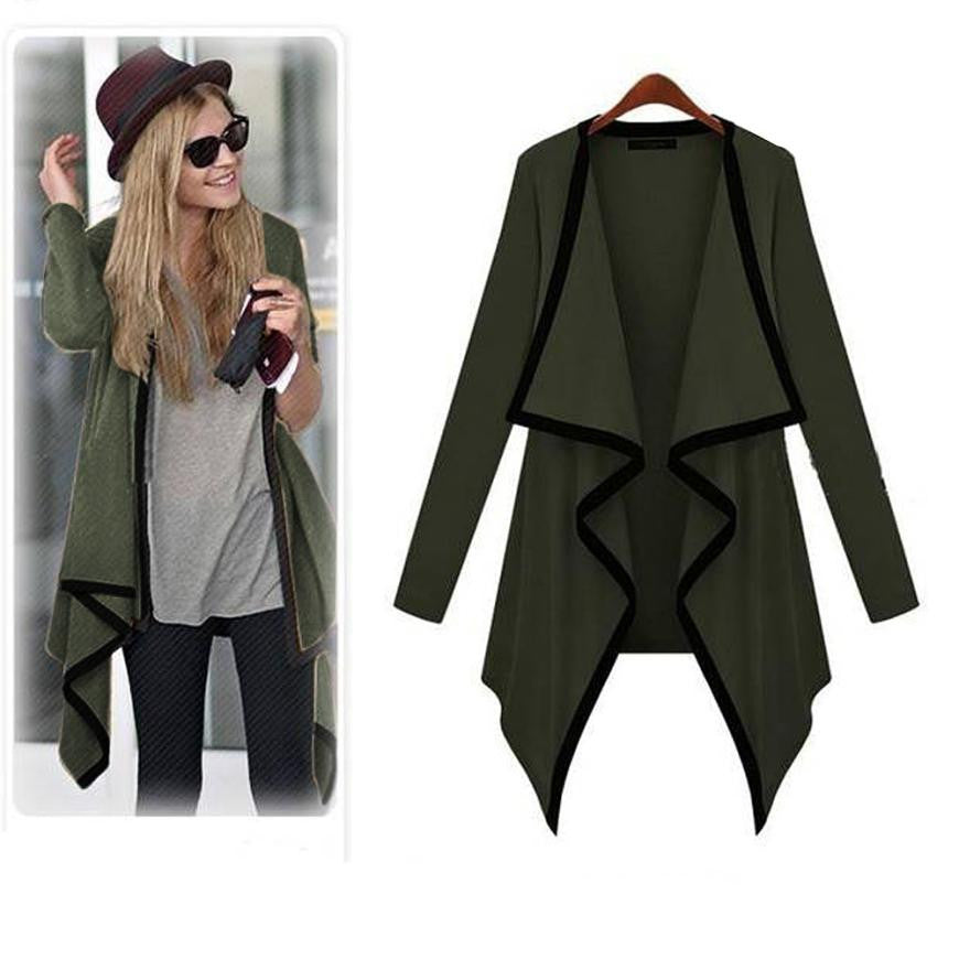 European Warm Lady Casual Knit Long Sleeve Thin Sweater Coat Cardigan Coat Lapel Warm Jacket Outerwear EF8