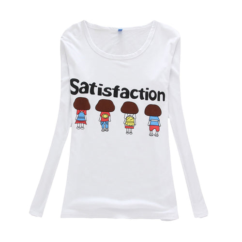 Fashion Women T Shirt Casual Long Sleeve Rivet Clothing Round Neck Collar Tops Tees EF8