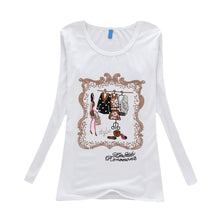 Fashion Women T Shirt Casual Long Sleeve Rivet Clothing Round Neck Collar Tops Tees EF8