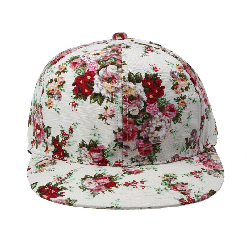 Fashion Korean Flowers Women Floral Hip-Hop Hat Flat Adjustable Baseball Cap Tops Hats ing EF8
