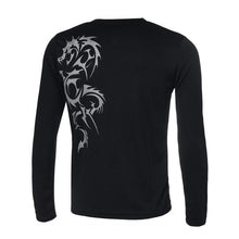 Fashion Mens Slim Fit Round Neck Long Sleeve Tattoo Print Casual T-Shirt EF8