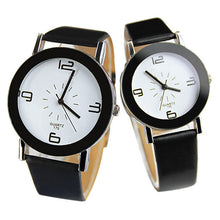 Fashion Round Big Steel Case Men Women Couple Leather Quartz analog wrist Watch Relogio Masculino Hombre EF8