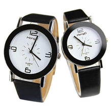 Fashion Round Big Steel Case Men Women Couple Leather Quartz analog wrist Watch Relogio Masculino Hombre EF8