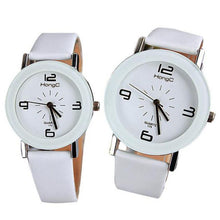 Fashion Round Big Steel Case Men Women Couple Leather Quartz analog wrist Watch Relogio Masculino Hombre EF8